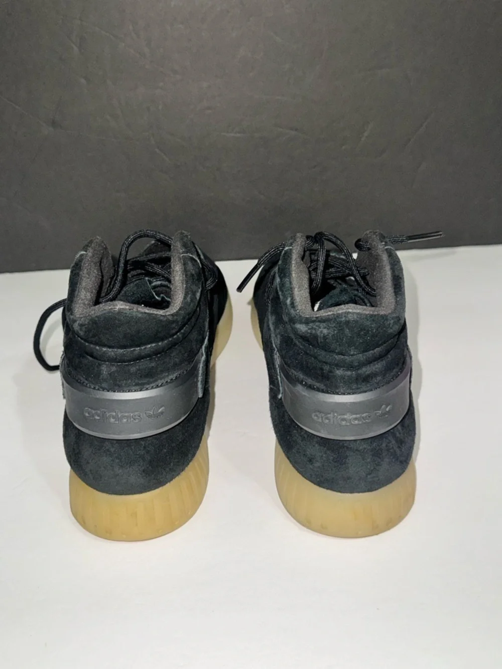 Adidas Tubular I Men’s I Invader Strap I Blk-Suede High-Top Sneakers w/ Gum Sole